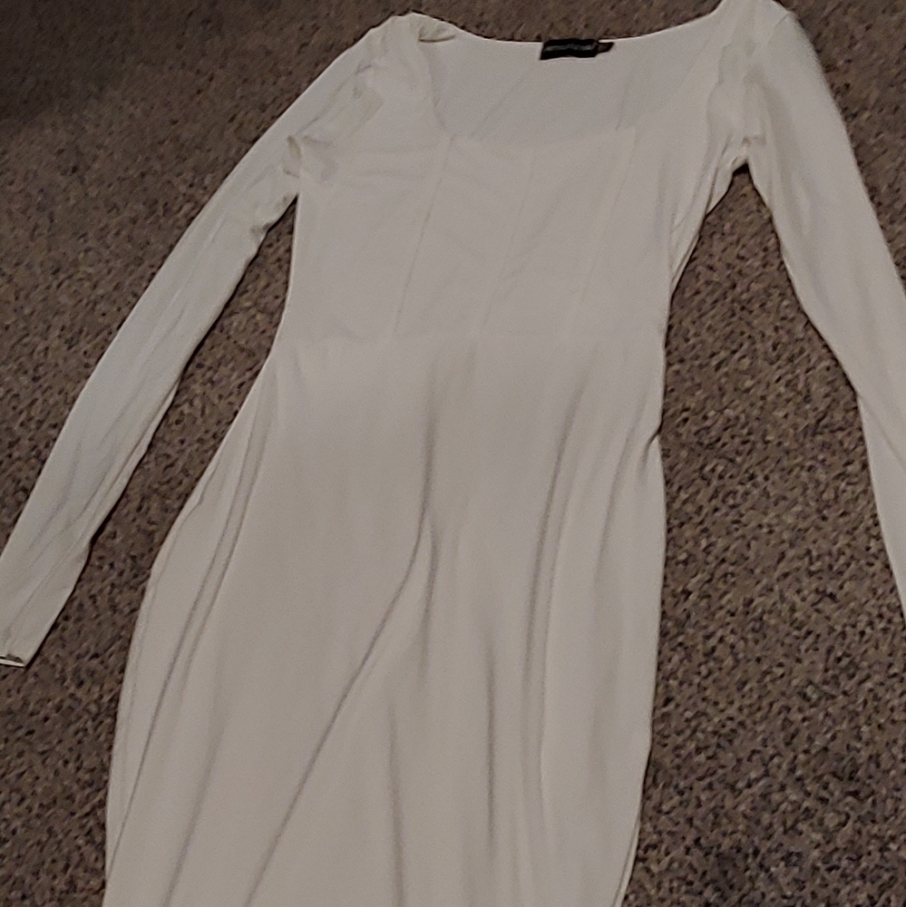 White midi dress